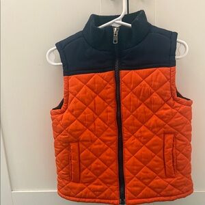 Gymboree Orange and Navy Quilted Vest